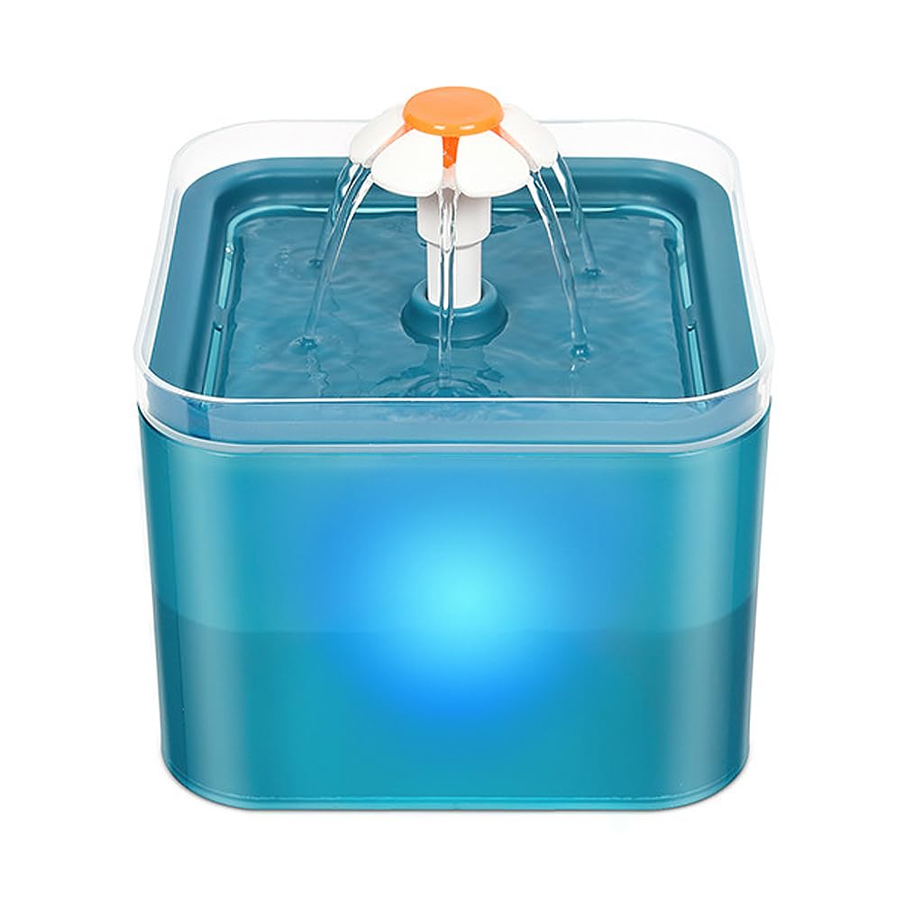 Qpets 2.2L Cat Water Fountain, Auto Pet Water Fountain for Cats with LED Light, Cute Floral Ultra Quiet Fountain Water Cat Dog Water Dispenser with Filter (Green Water Fountain) Qpets 2.2L Cat Water Fountain, Auto Pet Water Fountain for Cats with LED Light, Cute Floral Ultra Quiet Fountain Water Cat Dog Water Dispenser with Filter (Green Water Fountain)